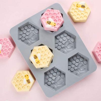 6-гнездная силиконовая форма для мыла Bee Soap Form, легко извлекаемая из формы, мыло ручной работы для мыловаров своими руками