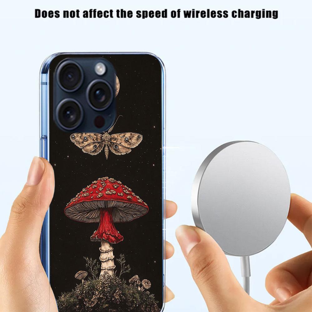 Colorful Mushroom Clear Phone Case For Iphone 17 Air 16 Pro Max 15 Pro 14 Plus 17E 16E 11 13 12 Mini Cover Cases Fundas Cell TPU