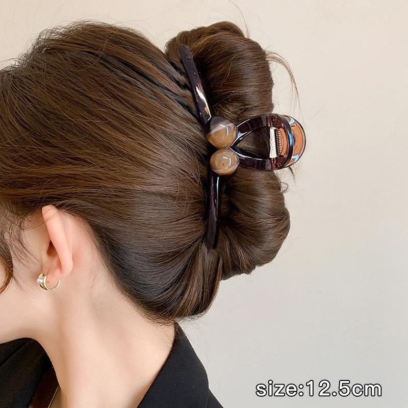 Элегантная большая заколка для волос для женщин 2025 - Шикарный дизайн 'акула' для густых волос