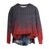 Women's Fashion Casual Long Sleeve Printed Round Neck Woolen Knit Pullover Top