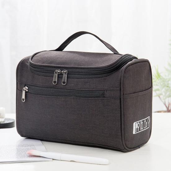 Органайзер для макияжа с ручкой, водонепроницаемый полиэстер, женская сумка для мытья бритья, косметический чехол для хранения для путешествий