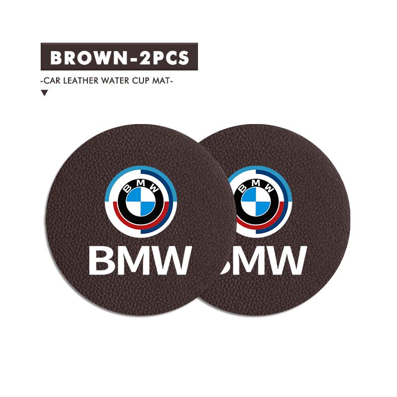 2Pcs Car Coaster Mat Water Cup Holder Anti-Slip Accessories For BMW G01 G02 F15 F16 G05 G06 G07 F07 G30 G32 F40 F44 F34 c1