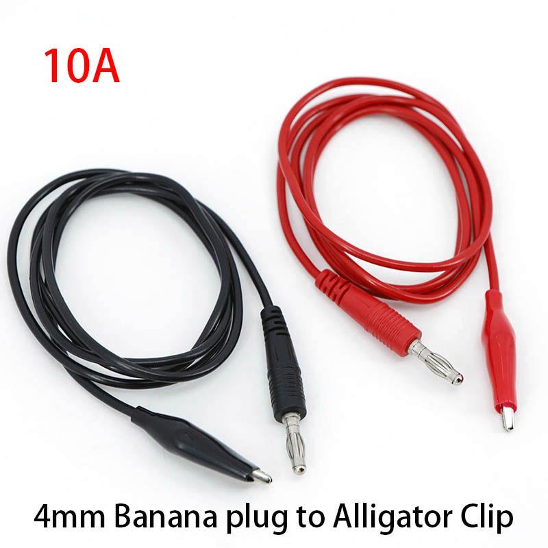 0.5m 1M 5/10/15A Dual 4mm Banana Alligator crocodile to Banana Alligator Clip plug test crocodile Red Black Cable lead