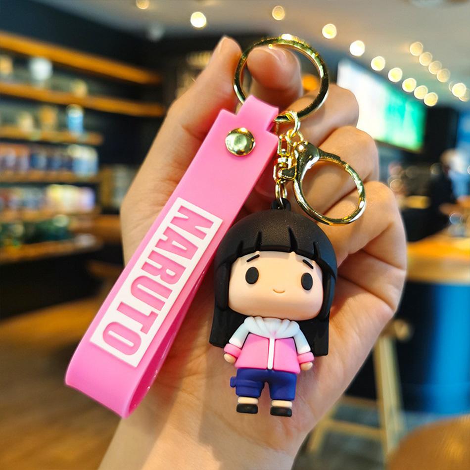 Аниме Наруто Брелок Модное Украшение Мультяшная Фигурка 7см ПВХ Брелок Узумаки Какаши Фигурки Действия для Мужчин Женщин Подвеска на Сумку