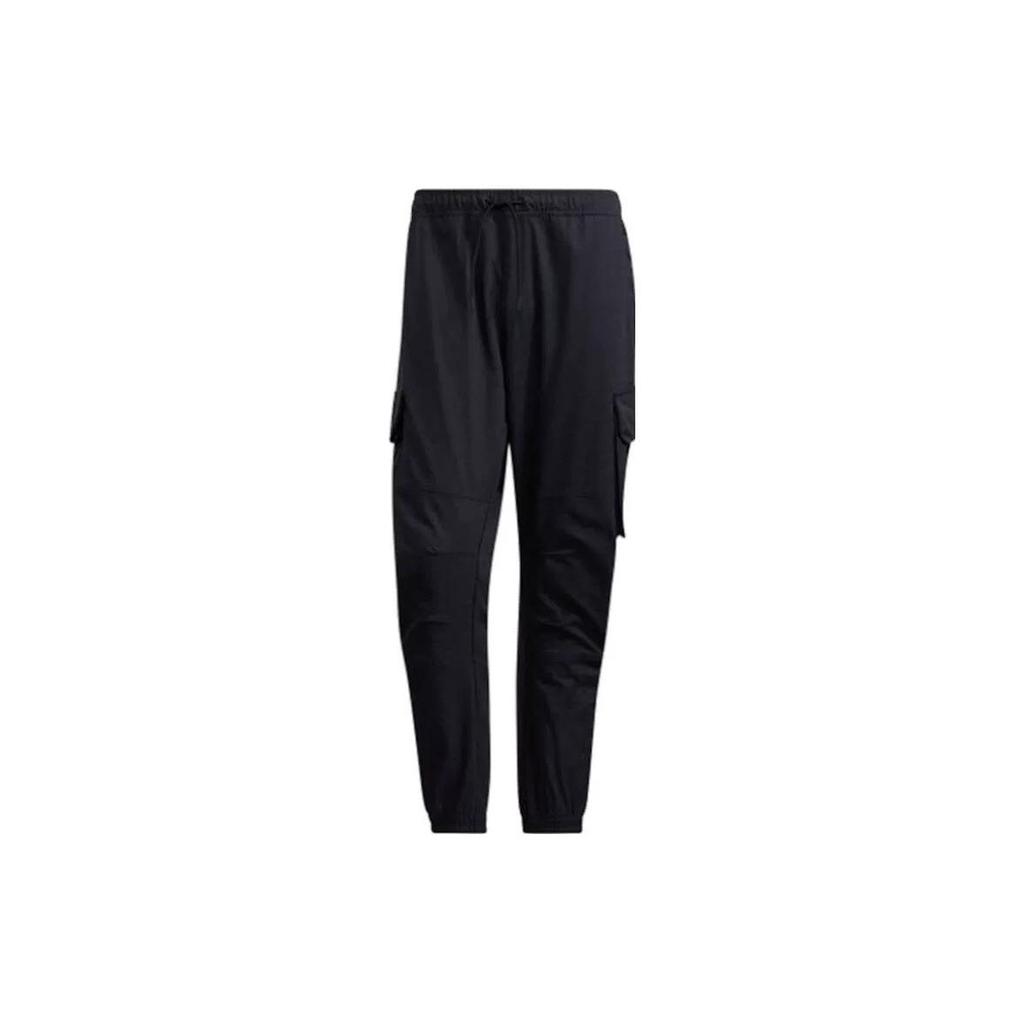 Adidas Мужские однотонные комфортные спортивные брюки для бега, черные HE7460