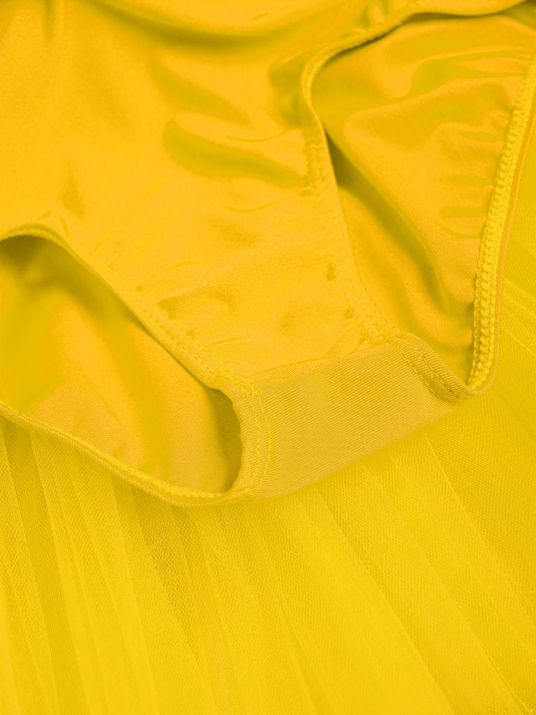 Girls Ballet Tutu Dress Short Puff Sleeve Shiny Sequins Color Block Dots Performance Costume for Recitals