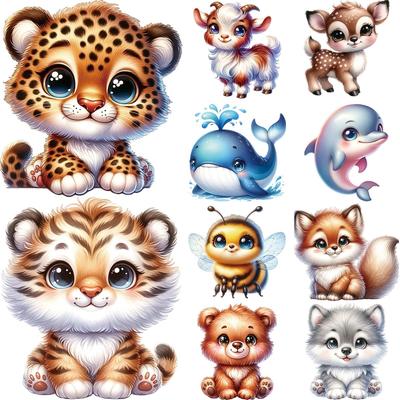 Термонашивки Одежда Милые животные Набор наклеек Термопресс Аппликации Parches Ropa Футболка Diy Толстовки Наклейки для одежды Нашивки