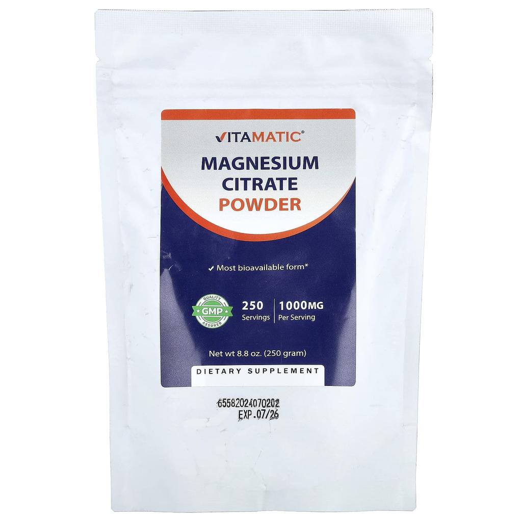 Vitamatic Magnesium Citrate Powder, 250g (8.8oz)
