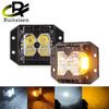 Flush Mount LED Work Light LED Pods Driving Lamps Super Bright White Amber Fog Light Off Road Lights for Truck Bumper Boat