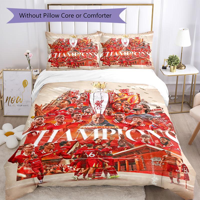 Liverpool Football Club Bedding Set Breathable Duvet Cover With Pillowcases Home Decoration Birthday Gift