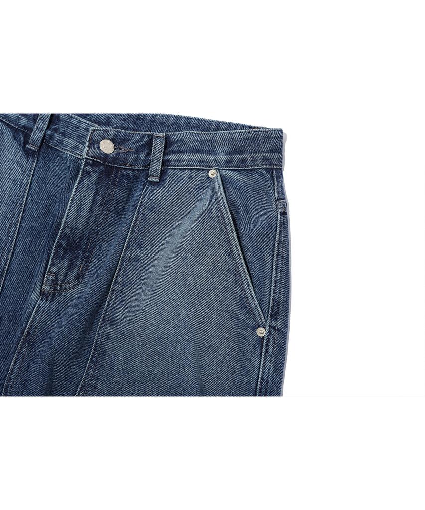 CPGN STUDIO Layered Wide Denim Pants Indigo Blue