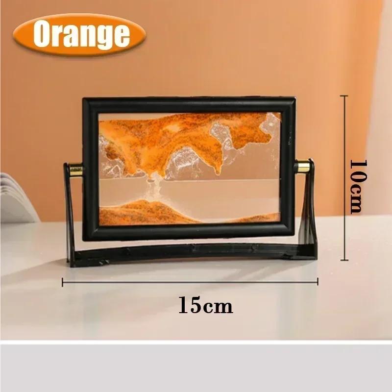 5 дюймов домашний креативный движущийся песочный арт-объект Живопись Стеклянные зыбучие пески Песочные часы Вращающееся украшение Настольные украшения Подарок на день рождения