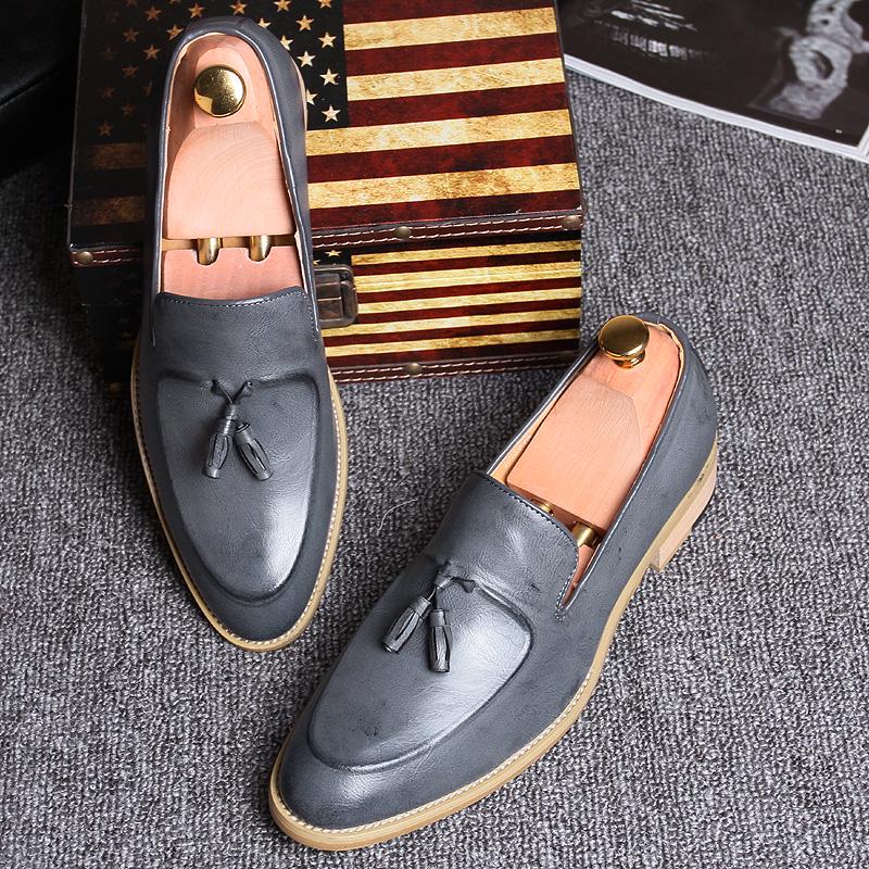 Классические мужские туфли в стиле ретро, официальная обувь для вечеринок, кожаные свадебные туфли, мужские туфли на плоской подошве для вождения, элегантные мужские мокасины с кисточками