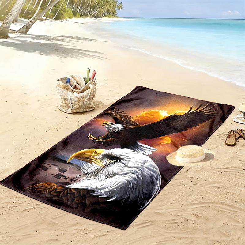 Eagle Print Beach Towel, Large Soft Quick Dry Towel for Beach Camping Swimming
