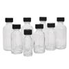 6Pcs Small Clear Glass Bottles With Lids Glass Containers Round Sample Bottles For Juice, Oils, Ginger Shots, Whiskey, Liquids