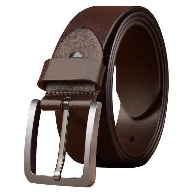 Men's Genuine Leather Vintage Pin Buckle Belt - Fashion Casual Waist Belt for Jeans
