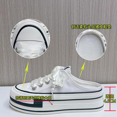 Дышащие туфли-шлепанцы с закрытым носком для женщин, лето 2025, на толстой подошве, полузакрытые, для улицы, высококлассная повседневная модная универсальная женская обувь