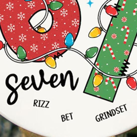 Санта говорит Шесть Семь Украшение Акриловый Декор Рождественской Елки с Уникальной Фразой Праздничное Подвесное Украшение