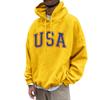 Men's Loose Printed Hooded Sweatshirt Men's Casual Fashion Sports Raglan Sleeves Pullover Sweatshirt