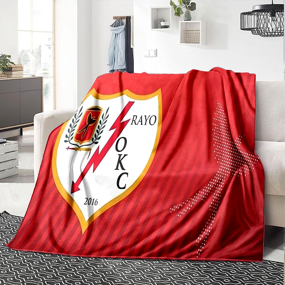Rayo Team Crest Flannel Blanket, Soft Polyester, Modern Design, All-Season for Camping, Travel, Gifts for holidays or birthdays