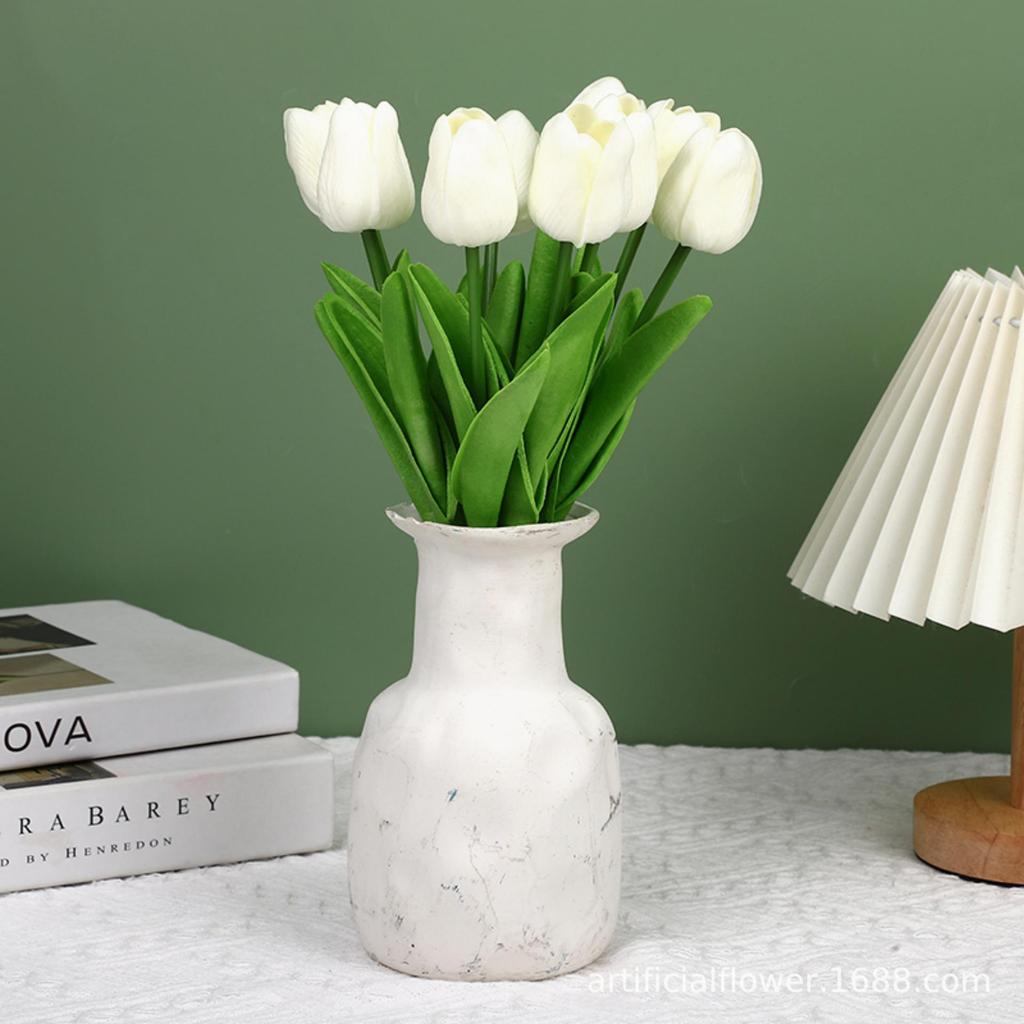 Кремово-белый PU мини-тюльпан из шелка для свадьбы и украшения дома