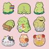 Adorable Animal Shape Brooch Set (Kitten, Frog, Owl) – Creative Metal Badges