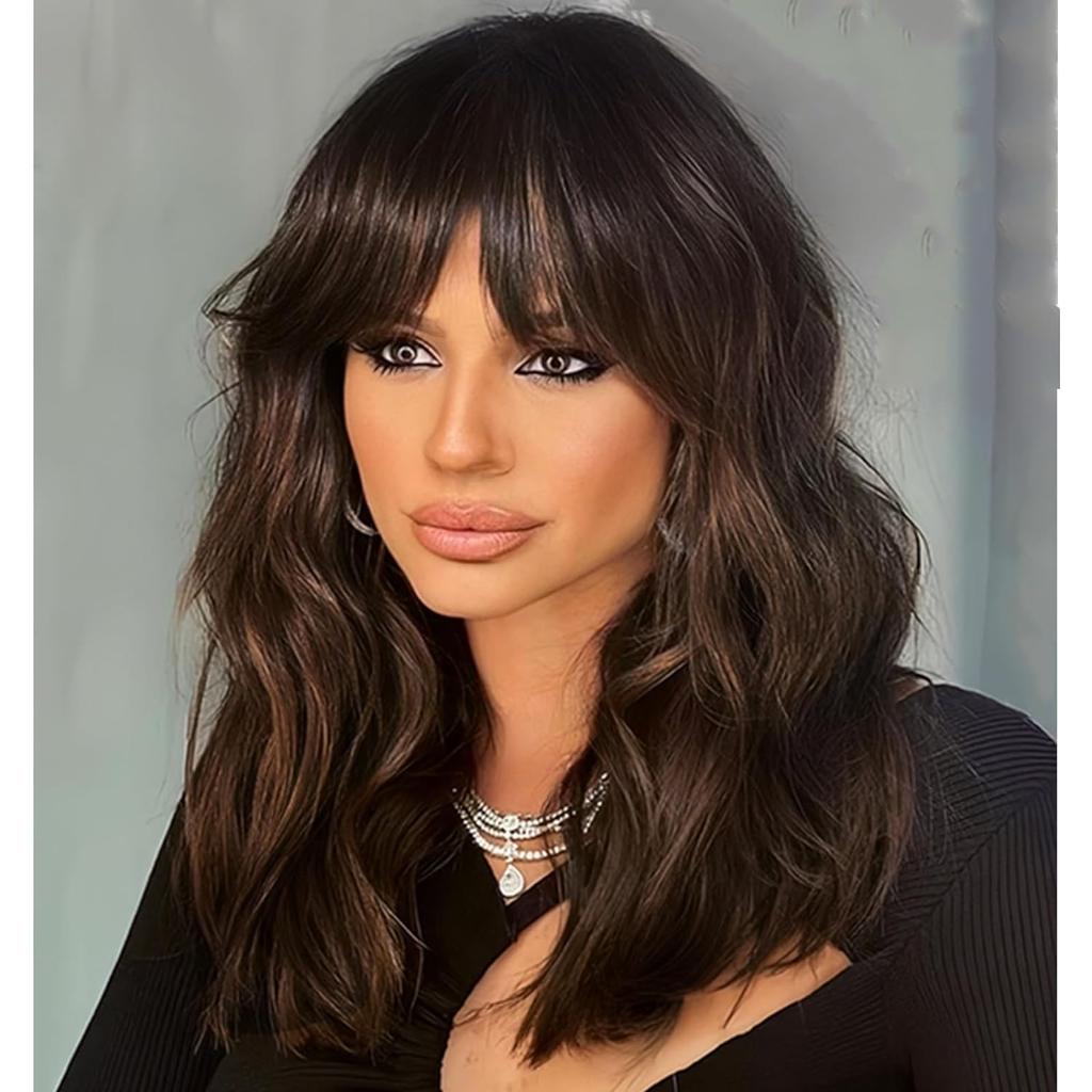 Curly Bob Wig with Bangs Short Wavy Wigs for Women Bob Style Synthetic Heat Resistant Bob Wigs