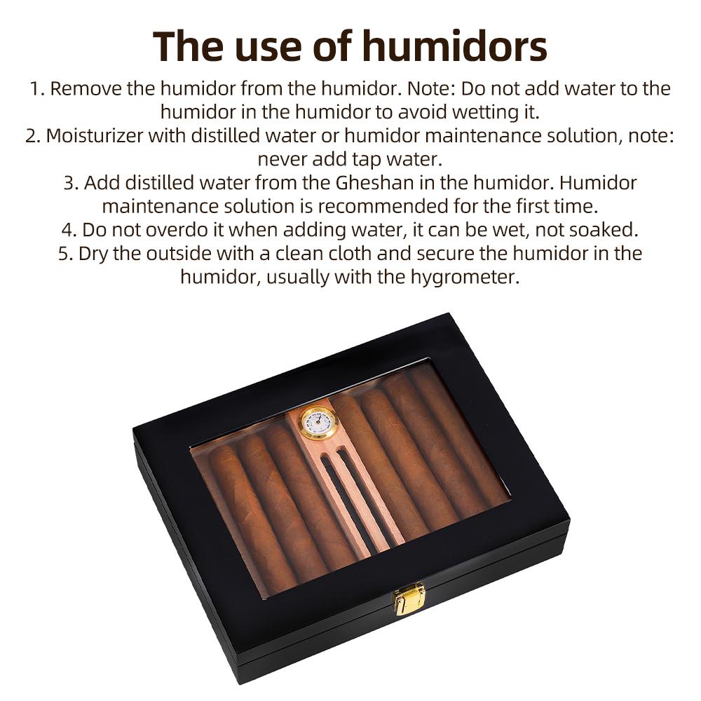 Хьюмидор для хранения сигар, коробка для сигар 10-18, кедровый стеклянный верх, настольный футляр для хранения сигар, хьюмидор с