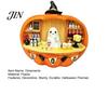 Halloween Theme Room Accents Pumpkin Bar Counter Figurine, Cute Ghost Bartender Mini Quirky Gift for Friends Scene Statue, Desktop Ornament Home Party