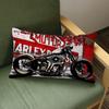 18" Black Vintage Motorcycle Club Poster Sofa Throw Pillow Cool Retro Motor Bike Cushion Home Decoration Rectangle Car Pillows