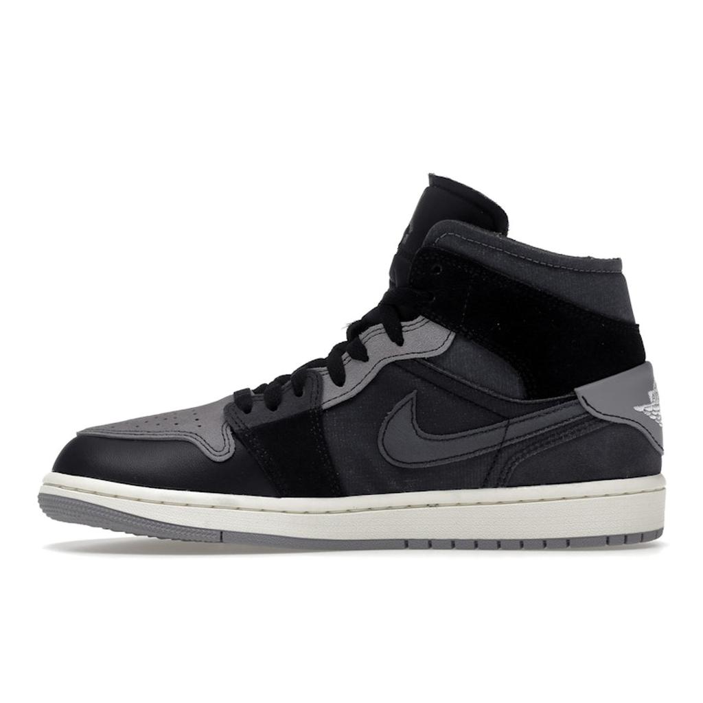 Air Jordan 1 Mid SE Craft Inside Out - Black Men Sneakers Light-Graphite Sail Cement-Grey DM9652-001