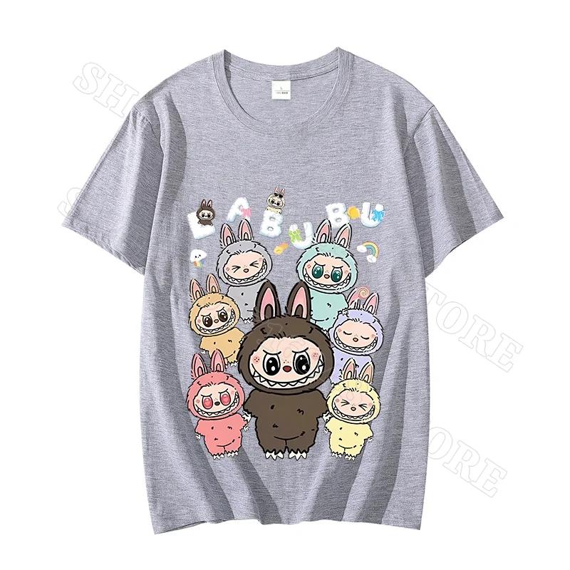 Labubu Унисекс Одежда Женская Футболки Милая Одежда Мультфильм Аниме Графический Принт Футболка Крутые Удобные Топы Подарок Для Вечеринки Унисекс