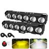 6 Lens Motorcycle LED Spotlight Dual Color Hi/Low Beam Fog Lamps for Car Trucks SUV UTV 12V 24V Mini Lens Headlight Driving Light