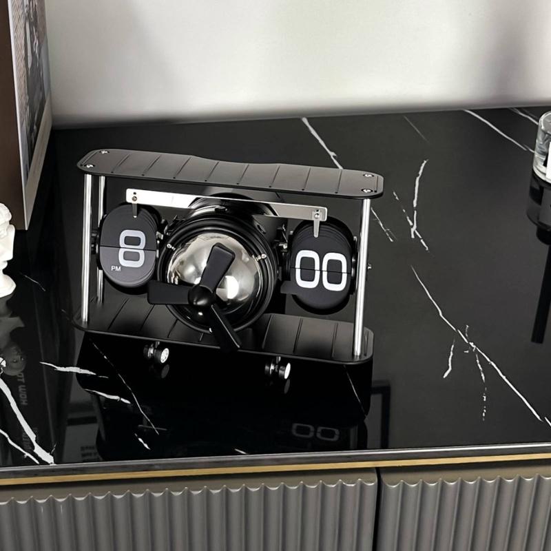 Mechanical Flip Flip Clock Propeller Design Airplane Flip Flip Clock Home Decor Decorative Quiet for Office