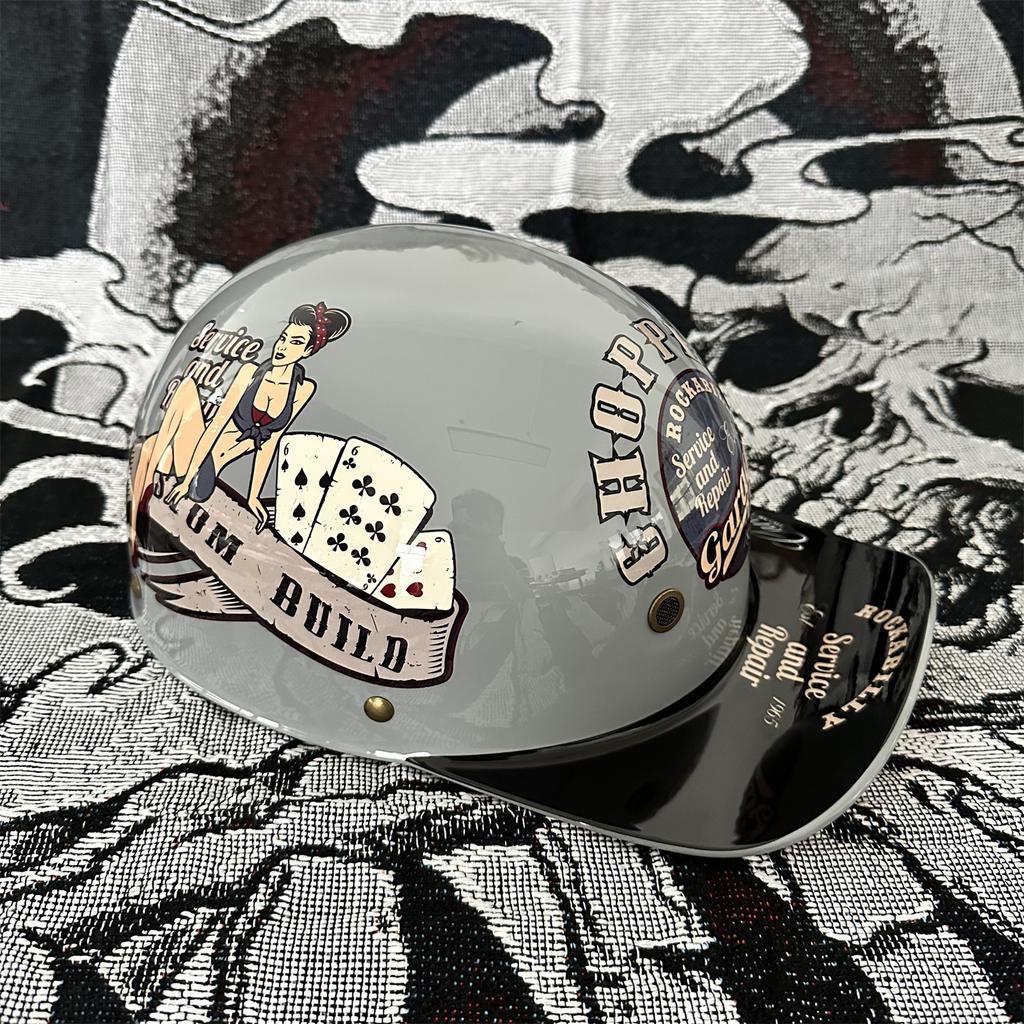 Мото Ретро Бейсбольный Шлем Мотоциклетный Шлем Скутер Мужской и Женский Уличная Мода Половинный Шлем