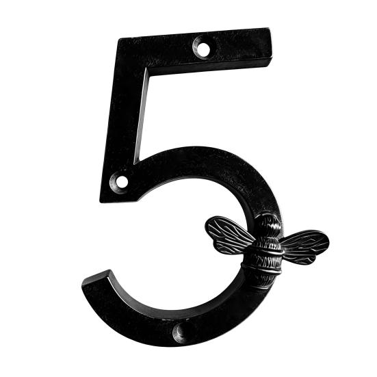 Bee House Number for Outside, Weather-proof Alloy Floating Address Numbers, Metal Number Sign for Door, Mailbox, Wall, Yard