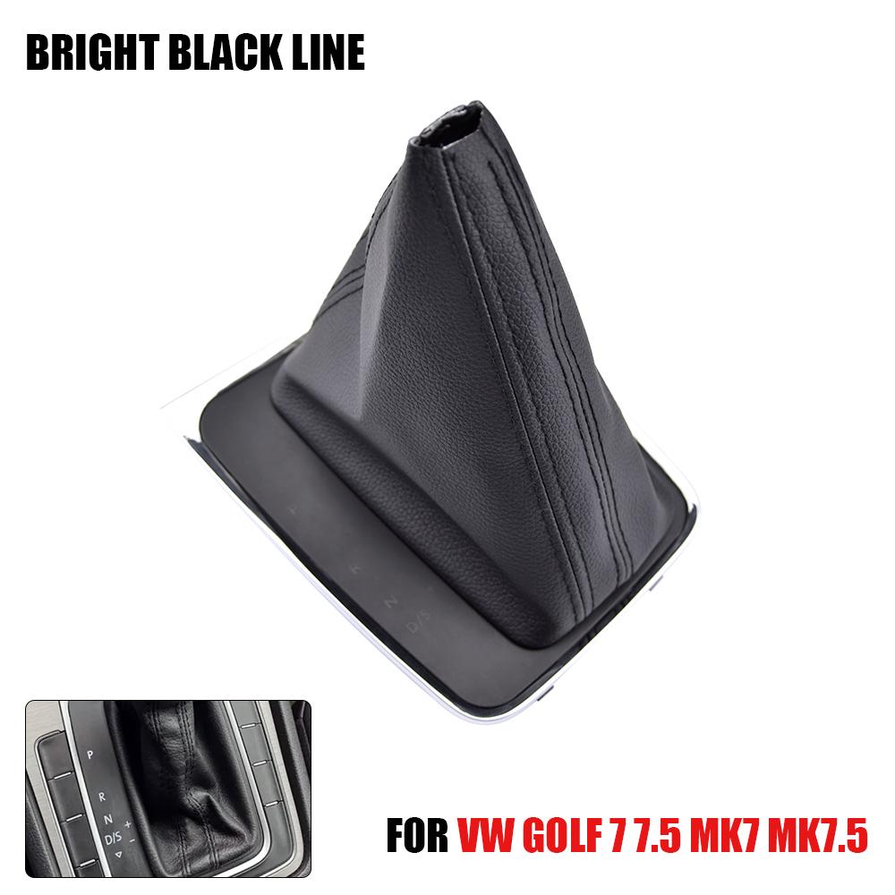 For VW Golf 7 7.5 MK7 Left Hand Drive Car Styling Shift Gear Knob Frame Bracket Leather Boot