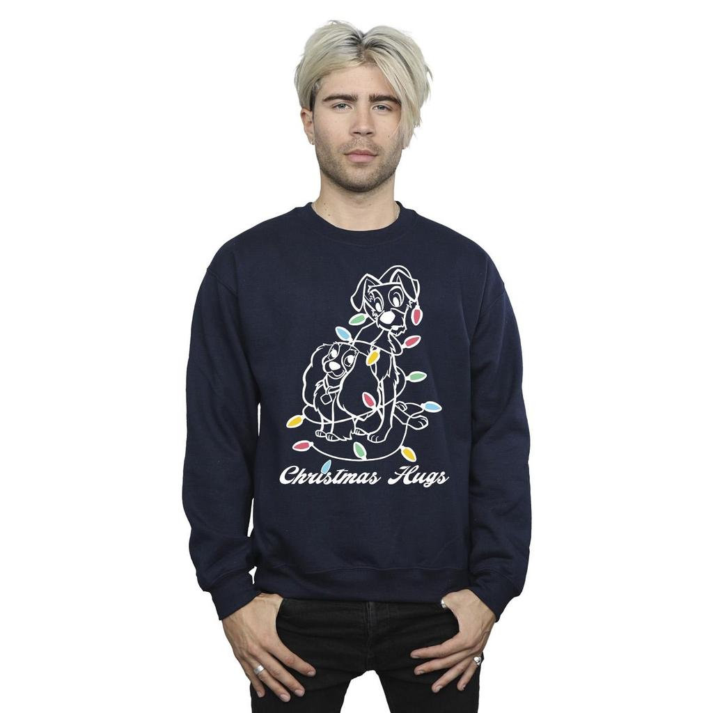 Disney Mens Lady And The Trump Christmas Hugs Sweatshirt