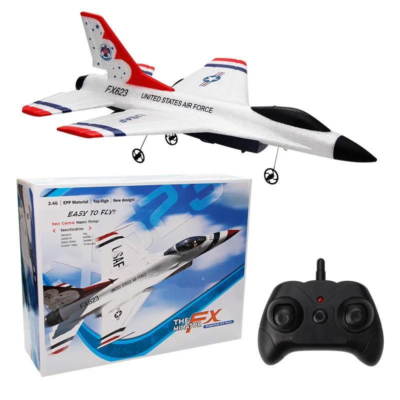 Новый Fx623/F16 Радиоуправляемый Самолет Двухканальный 2.4г Истребитель Самолет с Фиксированным Крылом Модель из Пенопласта Планер Самолет на Пульте Управления Игрушка для Детей
