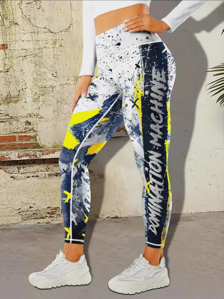 "Women's High-Waist Printed Yoga Pants for Fitness"