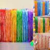 1X2M Rainbow Foil Fringe Curtains Tinsel Metallic Streamers for Birthday Wedding Bridal Shower Unicorn Party Decoration Backdrop