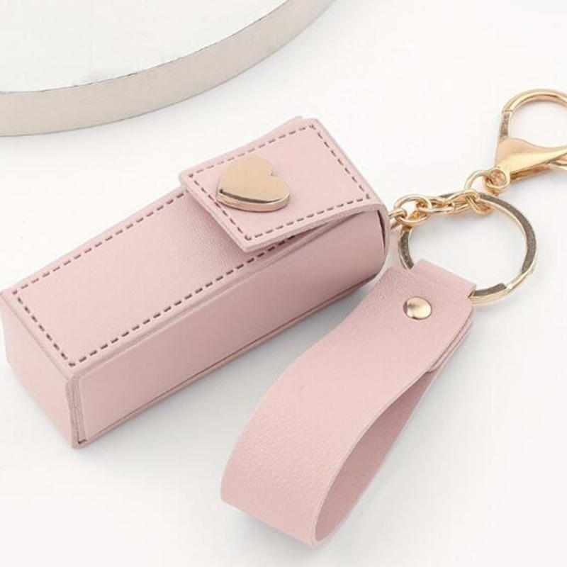 1 шт. Портативный кожаный органайзер для губной помады, брелок для ключей для женщин, дорожный футляр для хранения косметики