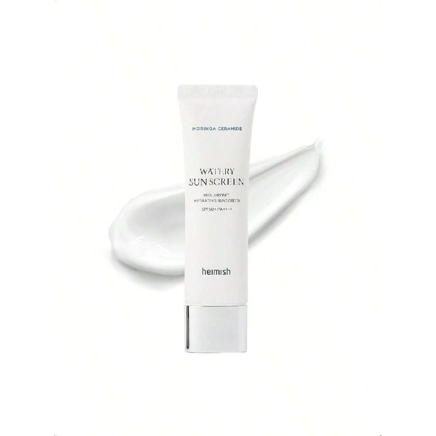 heimish Moringa Ceramide Hyaluronic Hydrating Watery Sunscreen 50ml - SPF Face Moisturiser, Daily Sunscreen For Face, Broad Spectrum SPF 50