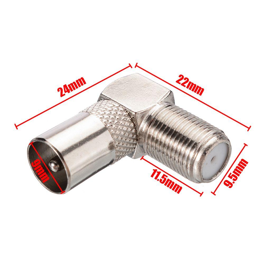 90 Degree Antenna Right Angled Satellite Coax Connectors Aerial Male Adapter F Female To TV Male