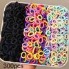 300pcs/Pack Mixed Color Elastic Hair Ties, High Stretch No-Damage Hair Bands
