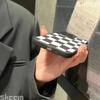 Белый Клетчатый Чехол для Телефона с Принтом Улыбающегося Лица для iPhone 16 15 14 13 12 11 Pro Max Mini 7 8 Plus X XR XS Матовый Ударопрочный Мягкий Чехол