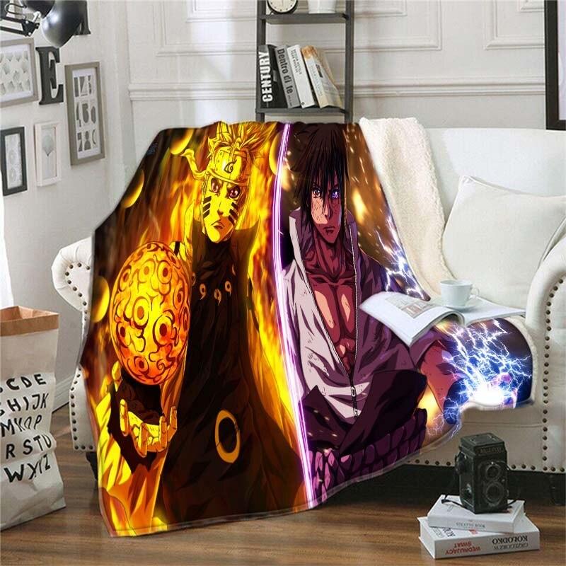Мягкое фланелевое одеяло с рисунком Наруто, всесезонное легкое теплое одеяло для гостиной/спальни