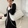 Cotton Clothing Bag Autumn and Winter New Embroidered Thread Space Cotton Messenger Bag Fashion Bright Women's Bag Casual Handbag