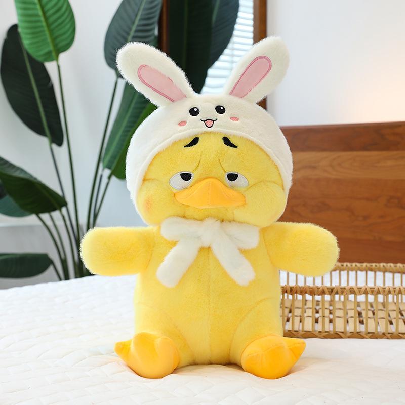 Annoying duck plush toy throw pillow cuckold duckling doll soothing doll short plush doll