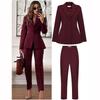 Office Lady Blazers Coat Trousers Set Women Single Breasted Long Sleeve Coats Slim Pencil Pants